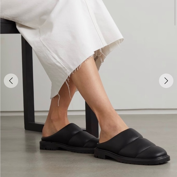Staud NEW Astro quilted vegan leather mules Black Shoes Slides New 36 6 New NIB - Picture 2 of 16